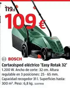 Bauhaus Bosch - cortacésped eléctrico 'easy rotak 32' oferta