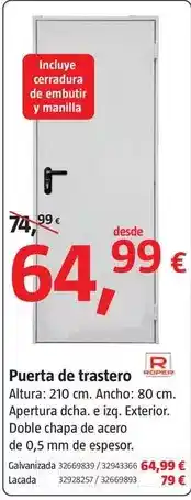 Bauhaus Puerta de trastero oferta