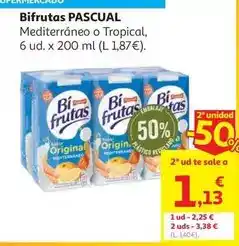Alcampo Bifrutas mediterraneo original pascual 6x200 ml oferta