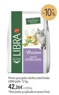 El Corte Inglés Libra - pienso para gatos adultos esterilizados pollo oferta