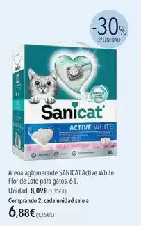 El Corte Inglés Saniclin - arena aglomerante active white flor de loto para gatos oferta
