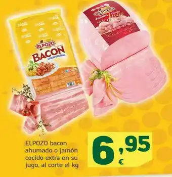 HiperDino Elpozo bacon ahumado o jamón cocido extra en su jugo oferta