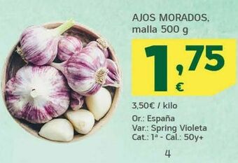 HiperDino Ajos morados oferta