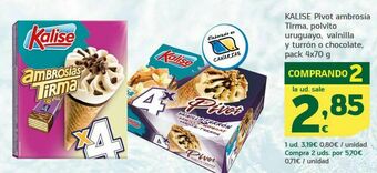 HiperDino Kalise pivot ambrosía tirma, polvito uruguayo, vainilla y turrón o chocolate oferta