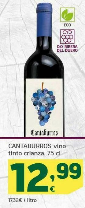 HiperDino Cantaburros vino tinto crianza oferta