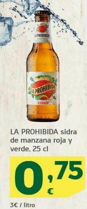 HiperDino La prohibida sidra de manzana roja y verde oferta