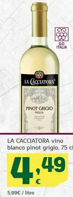 HiperDino La cacciatora vino blanco pinot grigio oferta