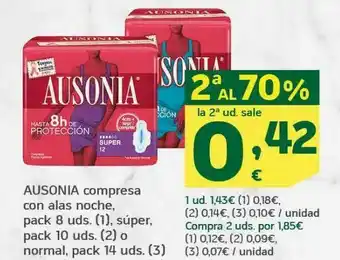 HiperDino Ausonia compresa con alas noche, súper, o normal oferta