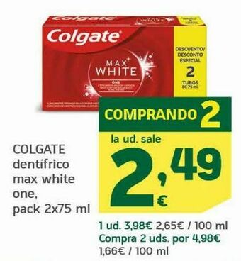 HiperDino Colgate dentífrico max white one oferta