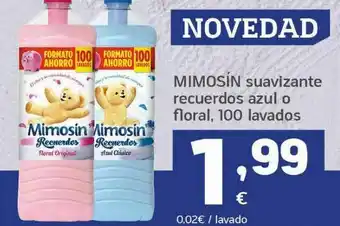 HiperDino Mimosín suavizante recuerdos azul o floral oferta