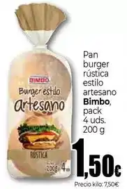 Unide Supermercados Bimbo - pan burger rustica estilo artesano oferta