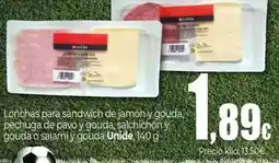 Unide Supermercados Unide - lonchas para sandwich de jamon y gouda oferta