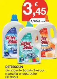 CashDiplo Detersolín - detergente liquido frescor, marsella o ropa color 60 dosis oferta