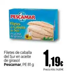 Unide Supermercados Pescamar - filetes de caballa del sur en aceite de girasol oferta