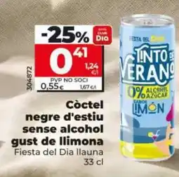 Dia Fiesta del dia - tinto de verano sin alcohol sabor limon oferta