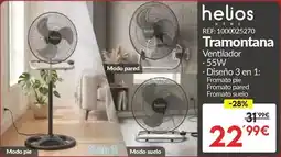 Embargos a lo bestia Helios - tramontana ventilador modo pie/modo pared/modo suelo oferta