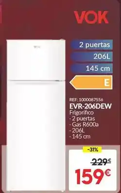 Embargos a lo bestia Vok - frigorifico evr-203dew oferta
