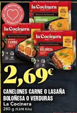 Gadis LA COCINERA Canelones carne o lasaña boloñesa o verduras oferta