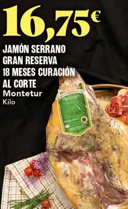 Gadis MONTETUR Jamón serrano gran reserva 18 meses curación al corte oferta