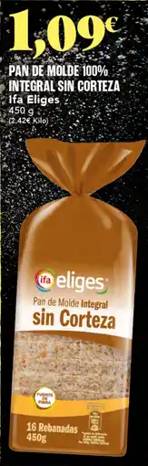 Gadis IFA ELIGES Pan de molde 100% integral sin corteza oferta