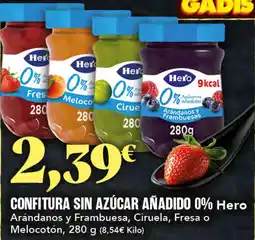 Gadis HERO Confitura sin azúcar añadido 0% oferta