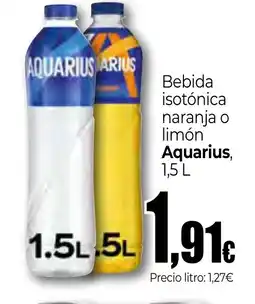 Unide Supermercados AQUARIUS Bebida isotónica naranja o limón oferta