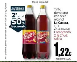 Unide Supermercados LA CASERA Tinto de verano con o sin alcohol oferta
