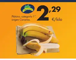 Supermercados Lupa Plátano, categoría 1ª, origen Canarias oferta
