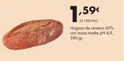 Supermercados Lupa Hogaza de centeno 60% con masa madre pH 4,8 oferta