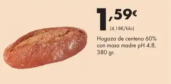 Supermercados Lupa Hogaza de centeno 60% con masa madre pH 4,8 oferta