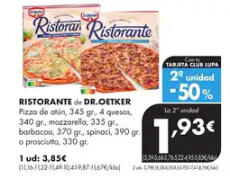 Supermercados Lupa RISTORANTE de DR. OETKER Pizza de atún oferta