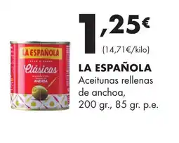 Supermercados Lupa LA ESPAÑOLA Aceitunas rellenas de anchoa oferta