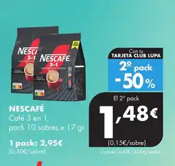 Supermercados Lupa NESCAFÉ Café 3 en 1 oferta
