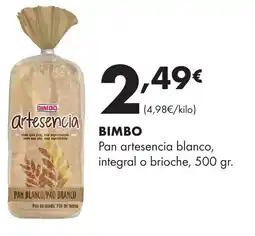 Supermercados Lupa BIMBO Pan artesencia blanco, integral o brioche oferta