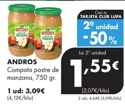 Supermercados Lupa ANDROS Compota postre de manzana oferta