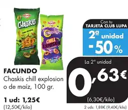 Supermercados Lupa FACUNDO Chaskis chill explosion o de maíz oferta