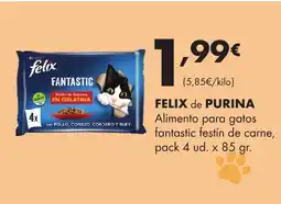 Supermercados Lupa FELIX de PURINA Alimento para gatos fantastic festín de carne oferta