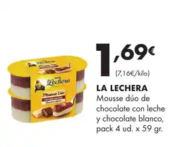 Supermercados Lupa LA LECHERA Mousse dúo de chocolate con leche y chocolate blanco oferta
