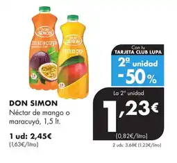 Supermercados Lupa DON SIMON Néctar de mango o maracuyá oferta