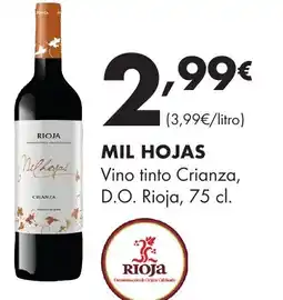 Supermercados Lupa MIL HOJAS Melhojas Vino tinto Crianza oferta