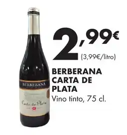 Supermercados Lupa BERBERANA CARTA DE PLATA Vino tinto oferta