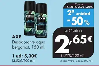 Supermercados Lupa AXE Desodorante aqua bergamot oferta