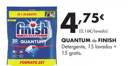 Supermercados Lupa QUANTUM de FINISH Detergente, 15 lavados + 15 gratis oferta