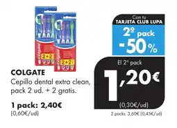 Supermercados Lupa COLGATE Cepillo dental extra clean, pack 2 ud. +2 gratis. oferta