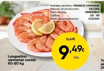 FROIZ Langostino vannamei cocido oferta