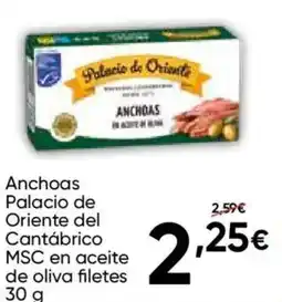 FROIZ Anchoas Palacio de Oriente del Cantábrico MSC en aceite de oliva filetes oferta