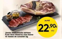 FROIZ Jamón deshuesado serrano Froiz Gran Reserva raza duroc 15 meses de curación oferta