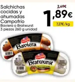 FROIZ CAMPOFRIO Salchichas cocidas y ahumadas oferta