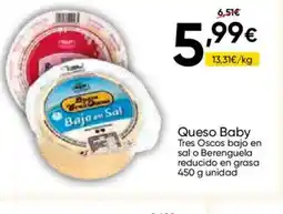 FROIZ Queso Baby Tres Oscos bajo en sal o Berenguela reducido en grasa oferta