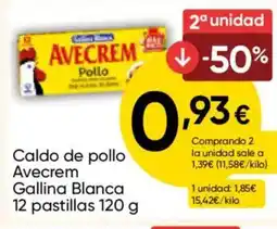 FROIZ GALLINA BLANCA Caldo de pollo Avecrem oferta
